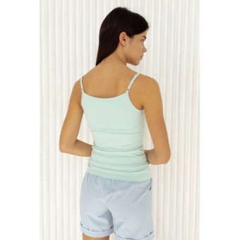 Топ  женский       трикотажный       зеленый  однотонный