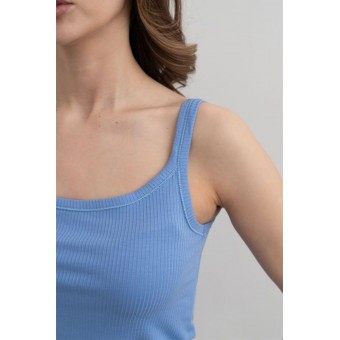 Майка  женская       трикотажная       голубая  однотонная