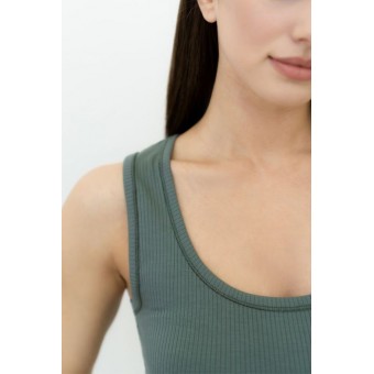 Майка  женская       трикотажная       хаки  однотонная