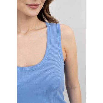 Майка  женская       трикотажная       голубая  однотонная