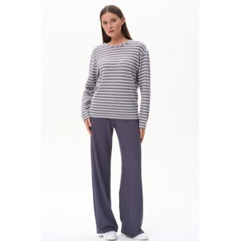 Джемпер  женский       трикотажный       серый  Полоска   