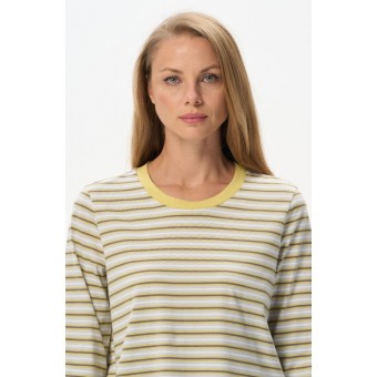 Джемпер  женский       трикотажный       Молочный  Полоска   