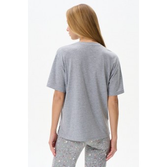 Футболка  женская       трикотажная       серая  Животные