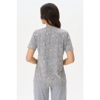 Футболка  женская       трикотажная       серая  Прованс