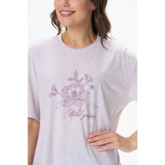 Футболка  женская       трикотажная       розовая  Цветы