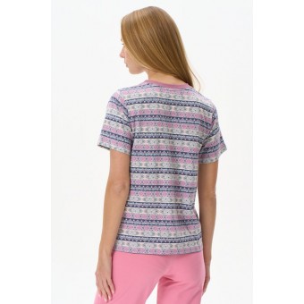 Футболка  женская       трикотажная       розовая  Абстракция