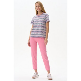 Футболка  женская       трикотажная       розовая  Абстракция