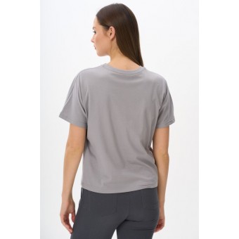 Футболка  женская       трикотажная       серая  Принт