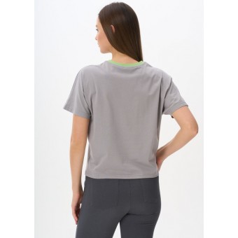 Футболка  женская       трикотажная       серая  Принт