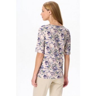 Футболка  женская       из вискозы       бежевая  Цветы