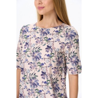 Футболка  женская       из вискозы       бежевая  Цветы