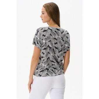 Джемпер  женский       трикотажный       Белый, Черный  Листья