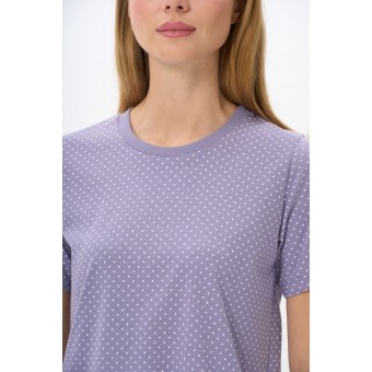 Футболка  женская       трикотажная       фиолетовая  Горох