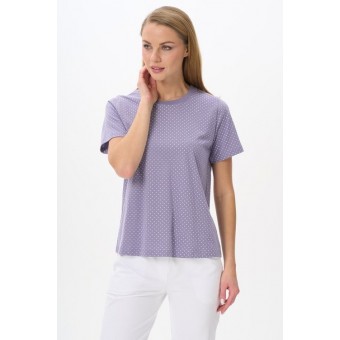 Футболка  женская       трикотажная       фиолетовая  Горох