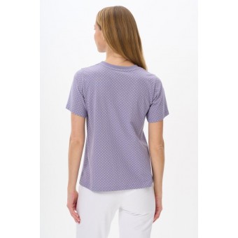 Футболка  женская       трикотажная       фиолетовая  Горох