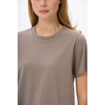 Футболка  женская       трикотажная       бежевая  однотонная