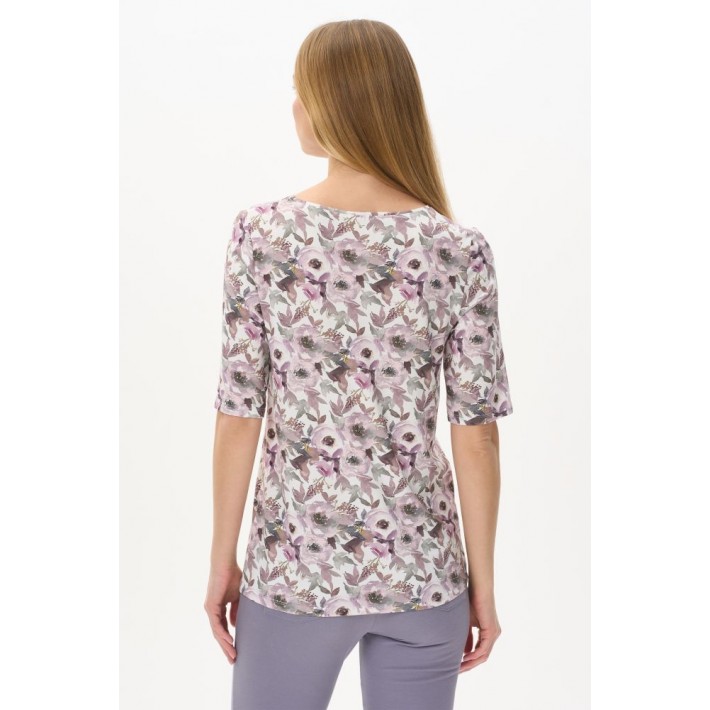 Футболка женская трикотажная розовая Цветы
