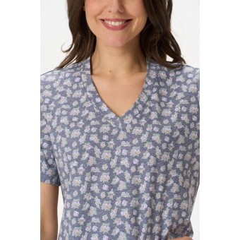 Футболка  женская       трикотажная       серая  Цветы