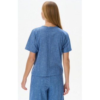 Футболка  женская       трикотажная       голубая  однотонная