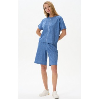 Футболка  женская       трикотажная       голубая  однотонная