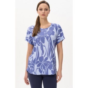 Футболка  женская       трикотажная       фиолетовая  Цветы