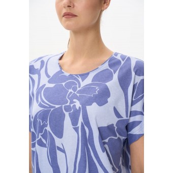 Футболка  женская       трикотажная       фиолетовая  Цветы