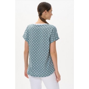 Футболка  женская       трикотажная       зеленая  Горох