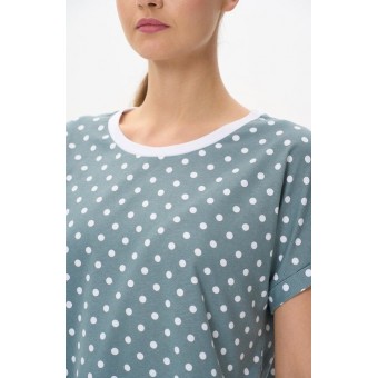 Футболка  женская       трикотажная       зеленая  Горох