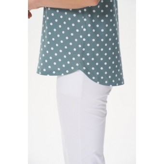 Футболка  женская       трикотажная       зеленая  Горох