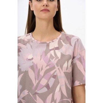Футболка  женская       трикотажная       розовая  Цветы   