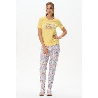 Футболка  женская       трикотажная       желтая  Рисунок