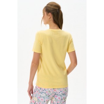Футболка  женская       трикотажная       желтая  Рисунок