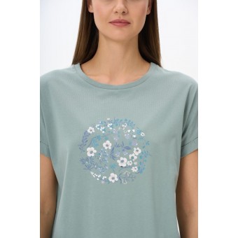 Футболка  женская       Пенье       голубая  Принт