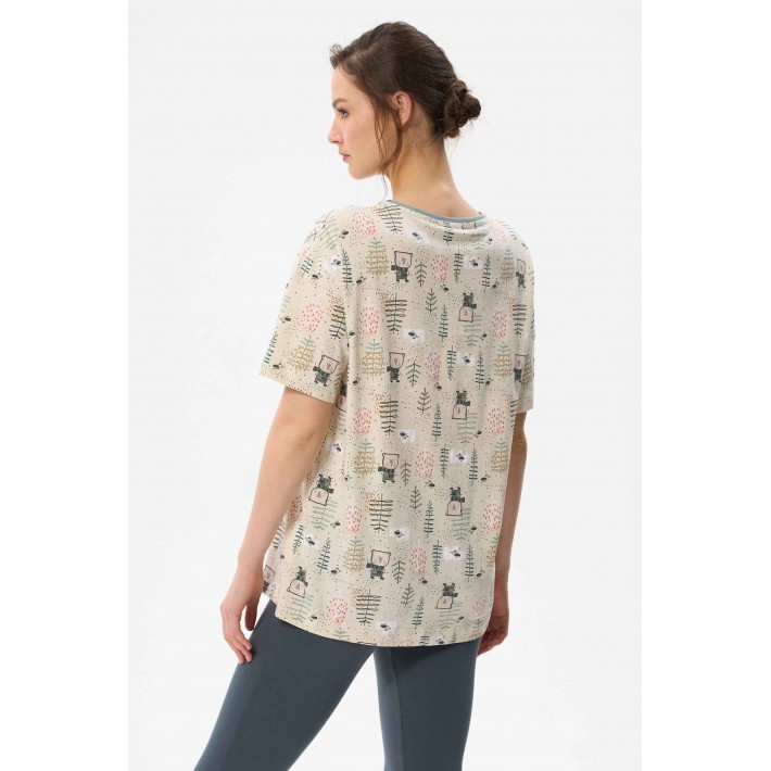 Футболка женская из хлопка Светло-бежевый Принт