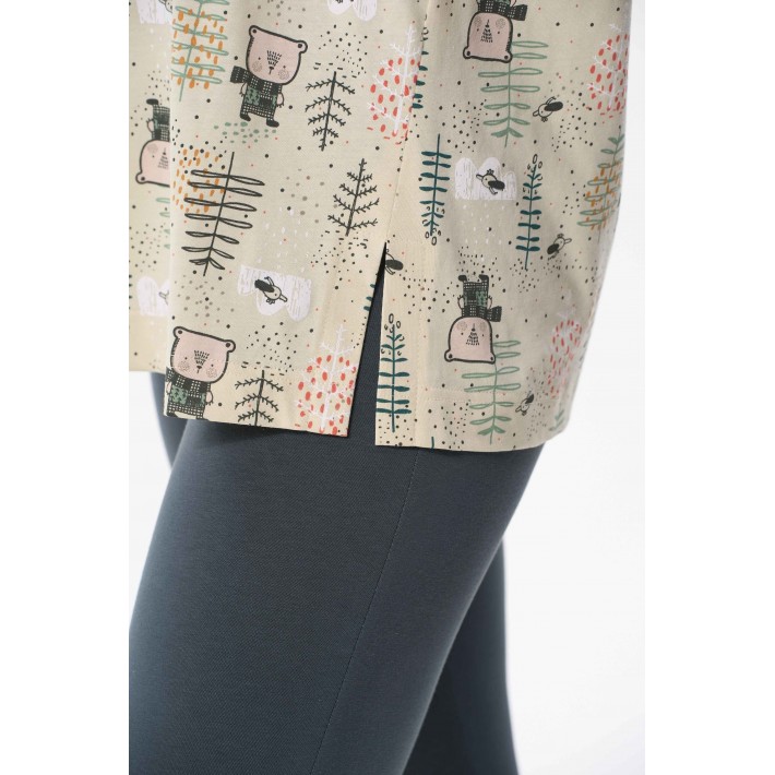 Футболка женская из хлопка Светло-бежевый Принт