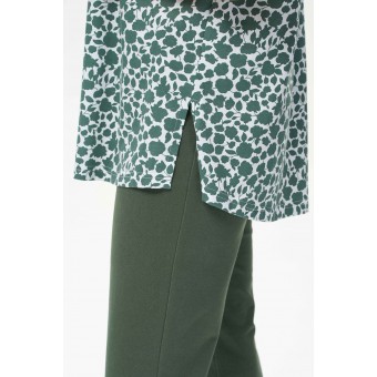 Рубашка  женская       трикотажная       зеленая  Цветы