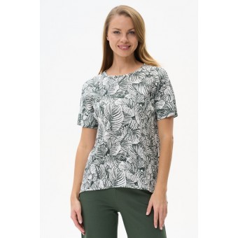 Футболка  женская       трикотажная       зеленая  Абстракция   