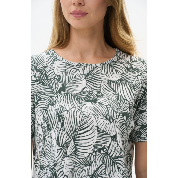 Футболка женская трикотажная зеленая Абстракция