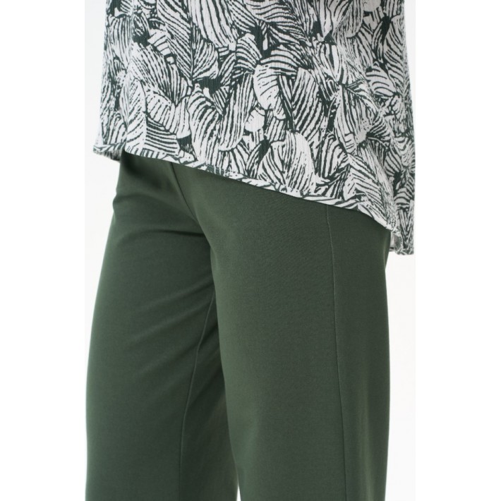 Футболка женская трикотажная зеленая Абстракция