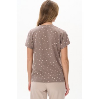 Футболка  женская       из кулирки       коричневая  Абстракция   