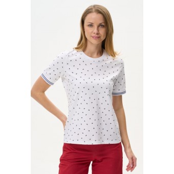 Футболка  женская       трикотажная       белая  Абстракция   