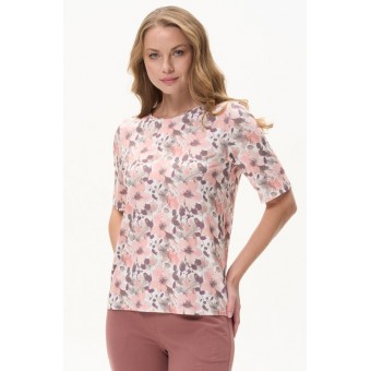 Футболка  женская       из вискозы       разноцветная  Цветы   