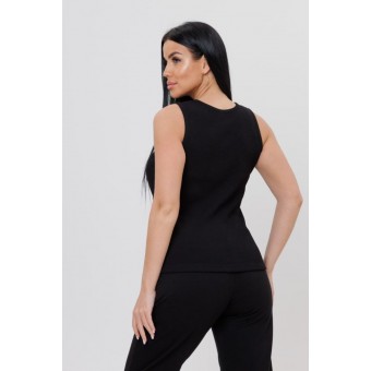 Майка  женская       Лапша       черная  однотонная Kuzina