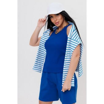 Майка  женская       Лапша       синяя  однотонная Kuzina