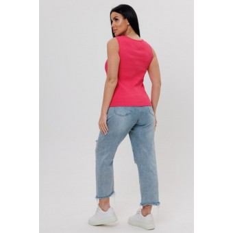 Майка  женская       Лапша       Темно-розовый  однотонная Kuzina