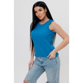 Майка  женская       Лапша       голубая  однотонная Kuzina