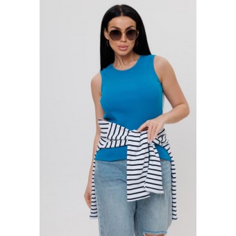 Майка  женская       Лапша       голубая  однотонная Kuzina