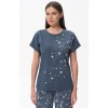 Футболка женская Пенье синяя Принт