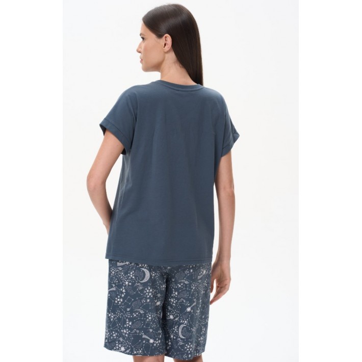 Футболка женская Пенье синяя Принт