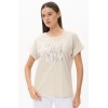 Футболка женская Пенье бежевая Принт